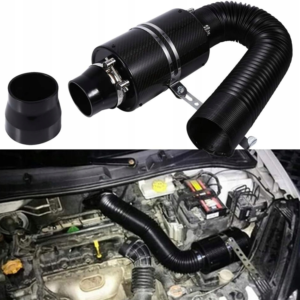 UKŁAD DOLOTOWY AIRBOX FILTR STOŻKOWY W OBUDOWIE 76MM CARBON ZESTAW Numer katalogowy części 6942422643561
