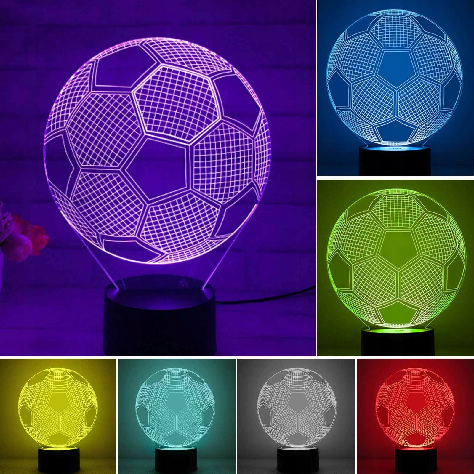 LAMPKA NOCNA 3D LED FOOTBALL PIŁKA NOŻNA LAMPA 16 KOLORÓW + PILOT Marka moXomi