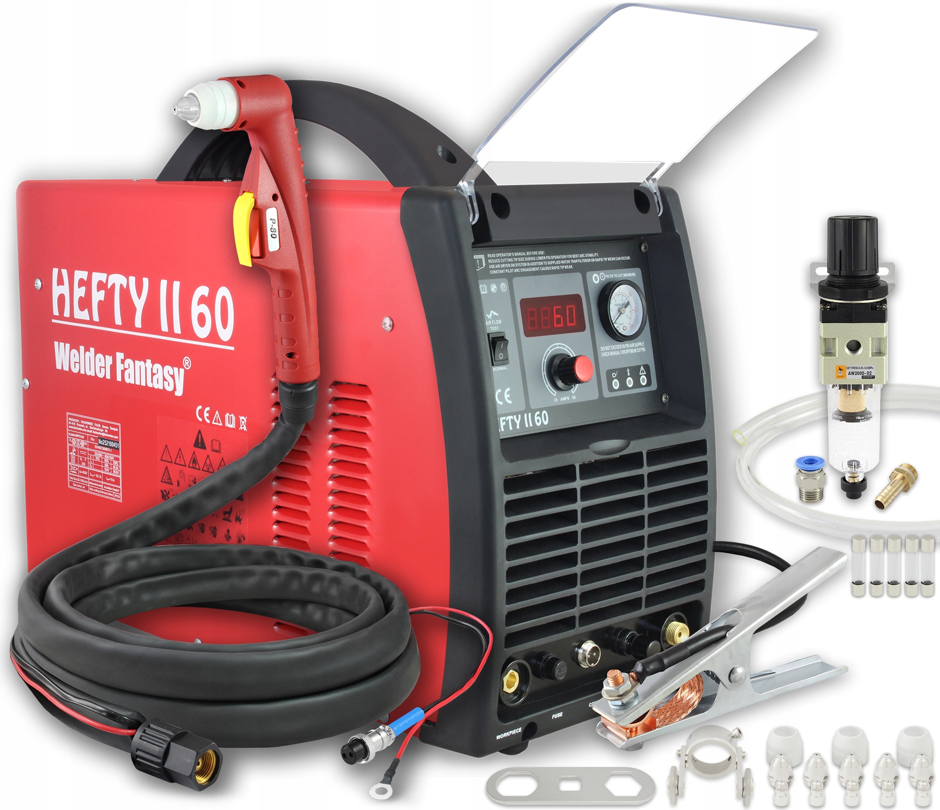 Przecinarka plazmowa Hefty II 60 Welder w kolorze czarno-srebrnym