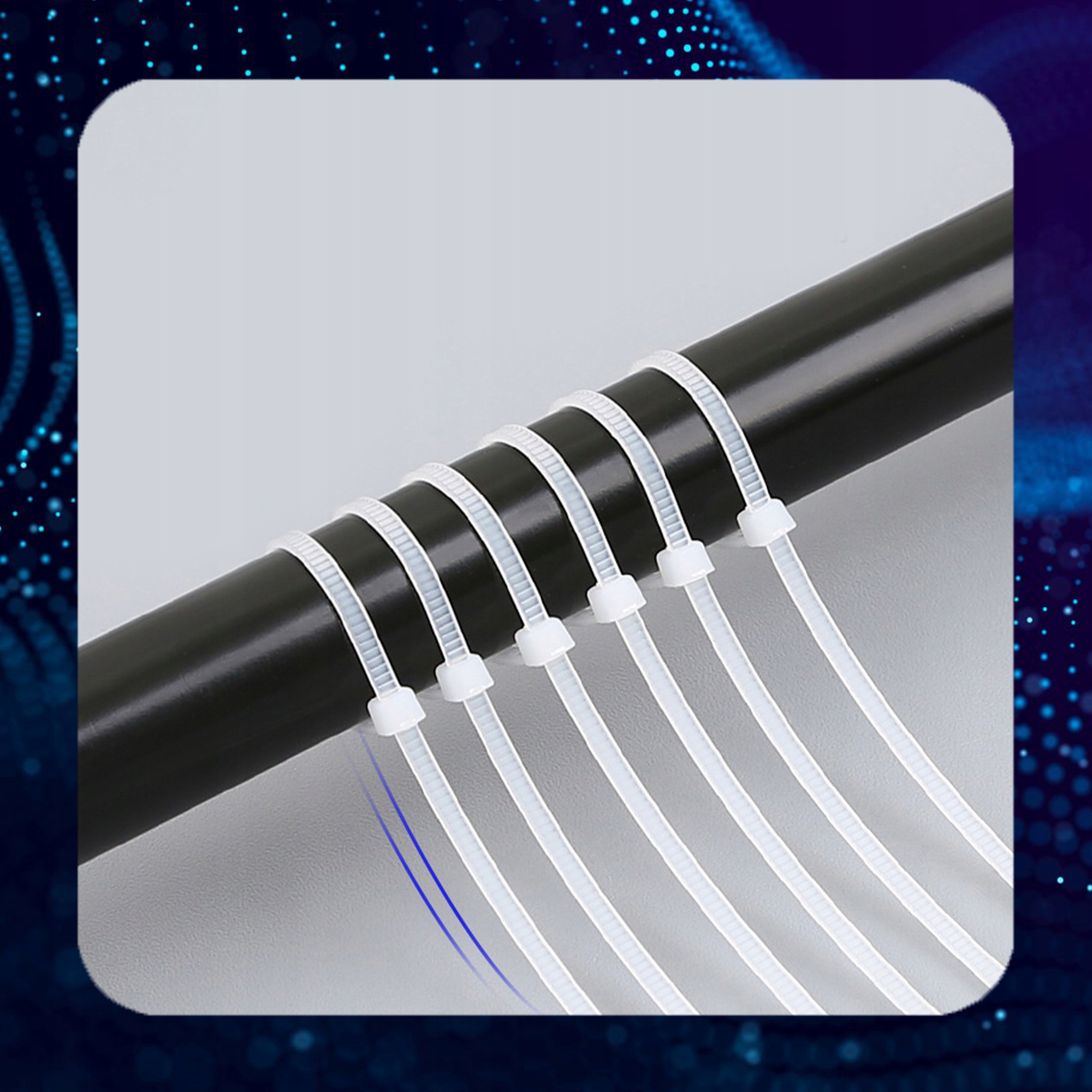 BARDZO MOCNE OPASKI ZACISKOWE 2,6x200mm 100 SZT białe TRYTYTKI KABLOWE Szerokość 2.6 mm