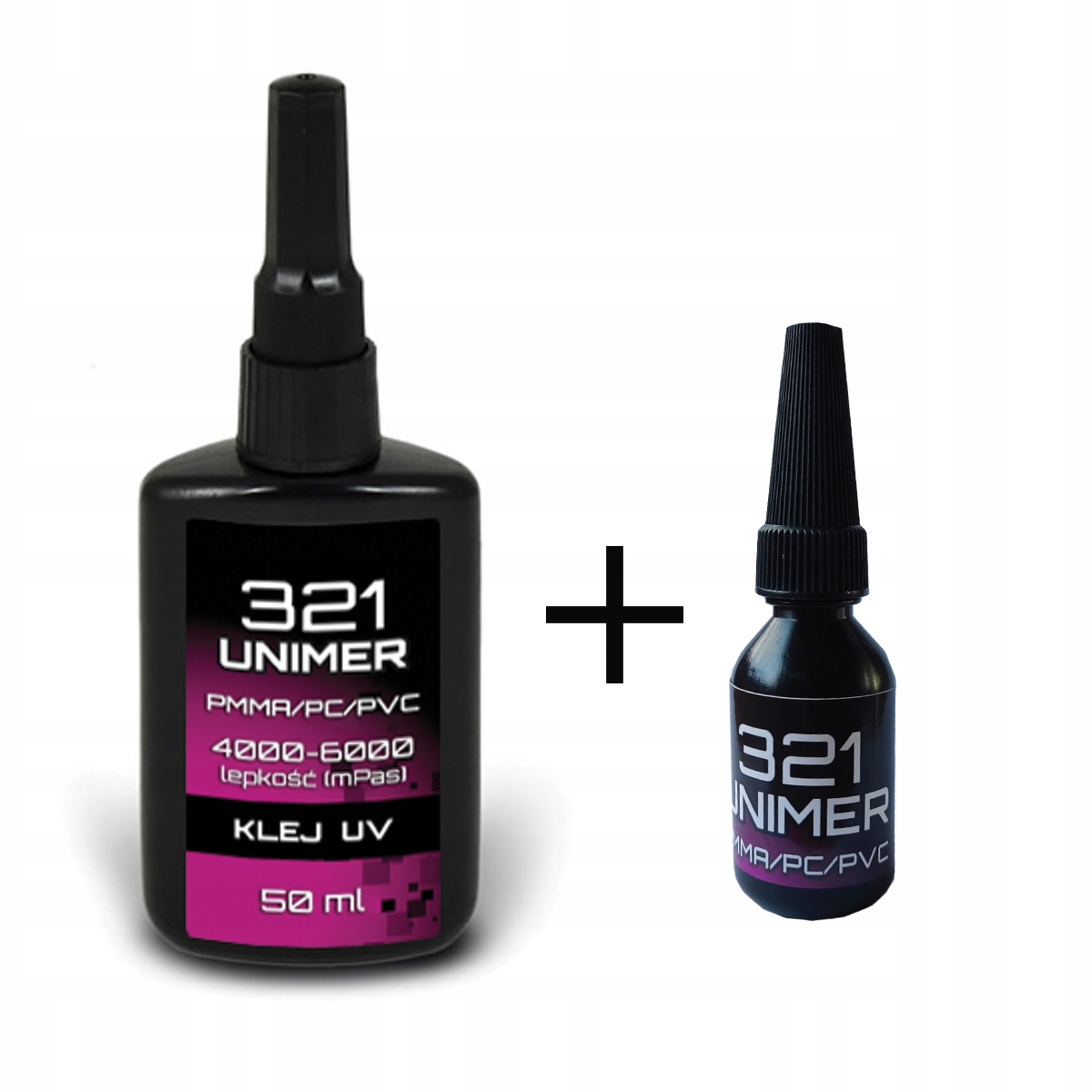 Klej Uv do tworzyw Pleksi Poliwęglanu Pvc Unimer 50ml Gęsty 10 ml