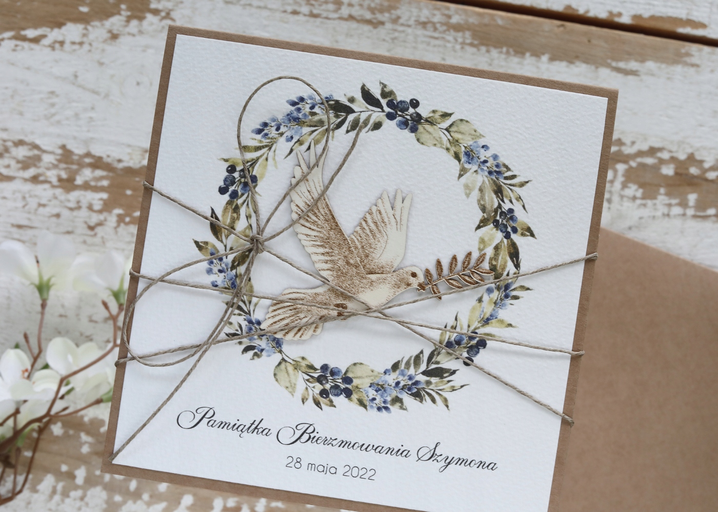 Ručně vyráběná karta na biřmování