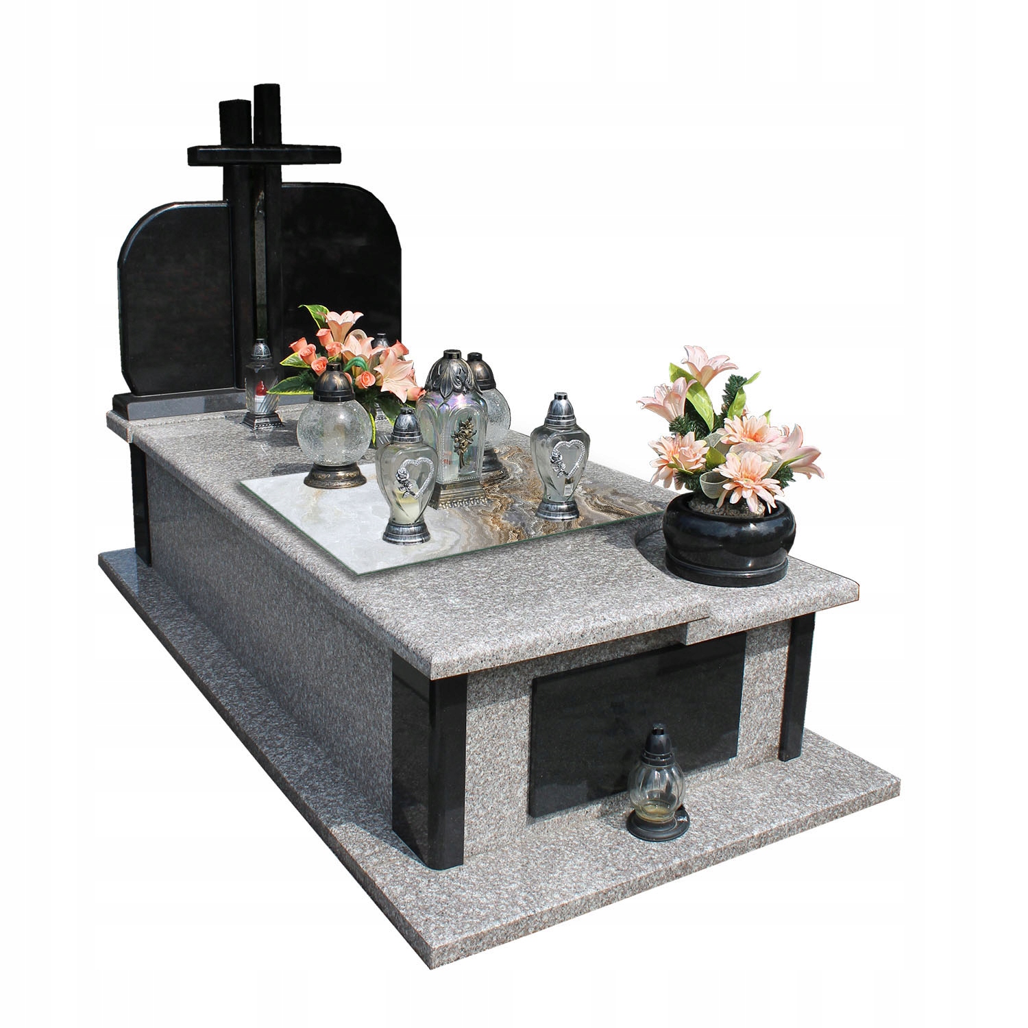 Podstawka pod ZNICZE Szyba HARTOWANA na Cmentarz wzór MARMUR 80x52cm Marka TMK ArtDeko