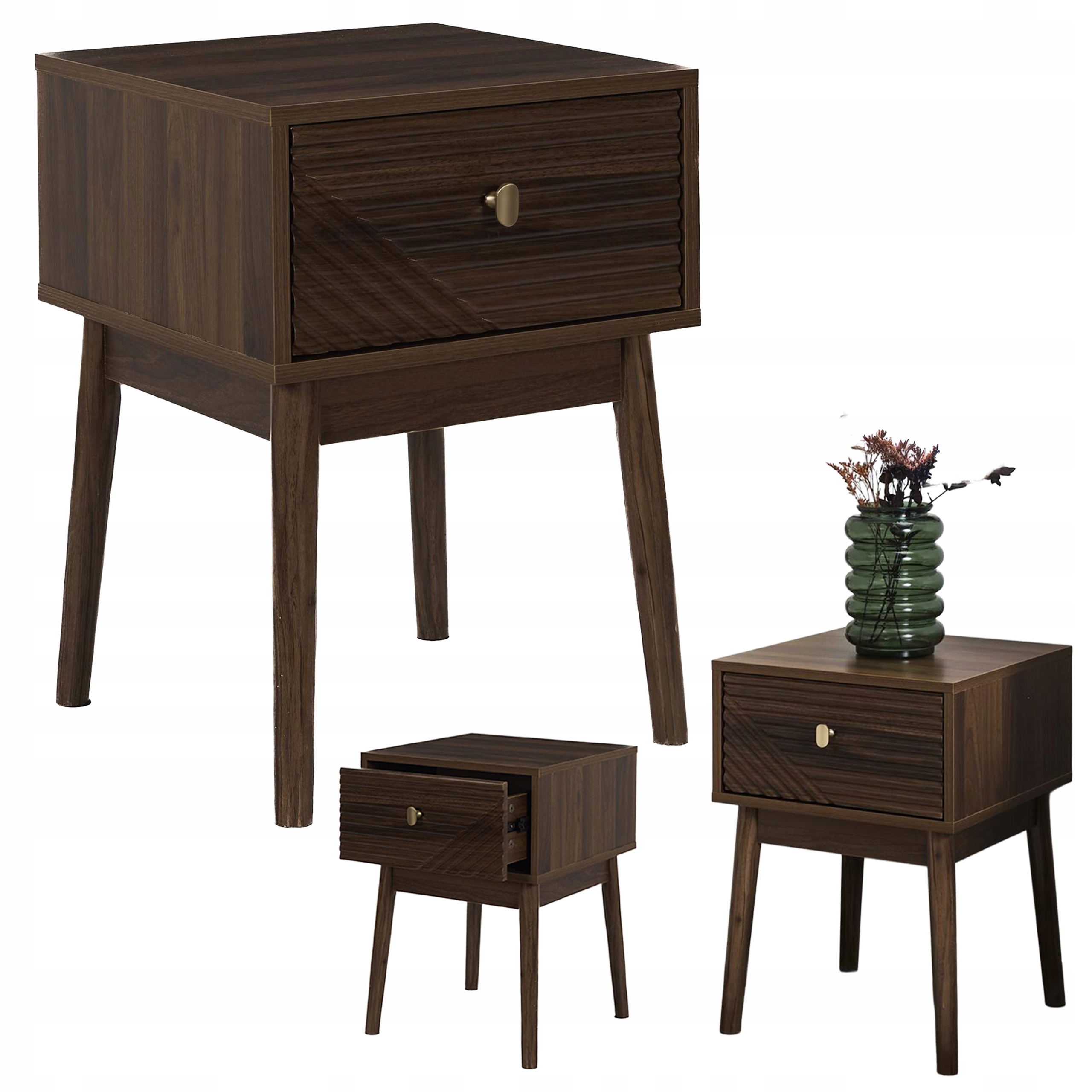 Nočná skrinka Lare tmavý orech 40x40x55 cm zásuvka do spálne stolík