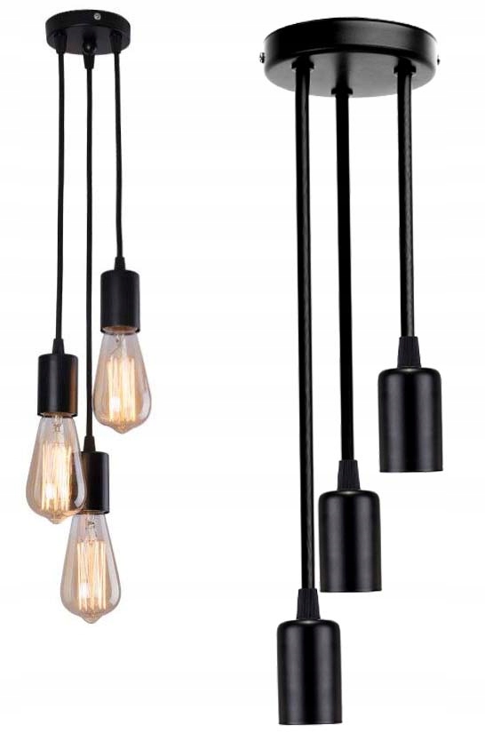 

Lampa sufitowa wisząca Zwis Edison Loft 3x E27