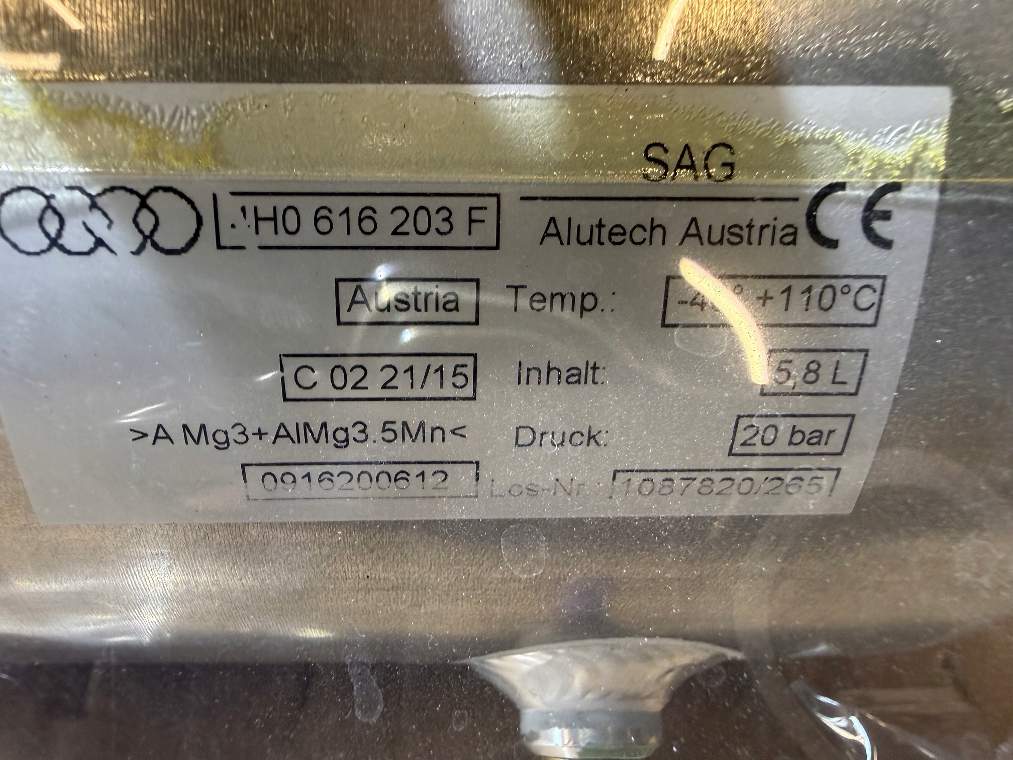 AUDI A8 D4 spremnik tlaka amortizera 4H0616203F