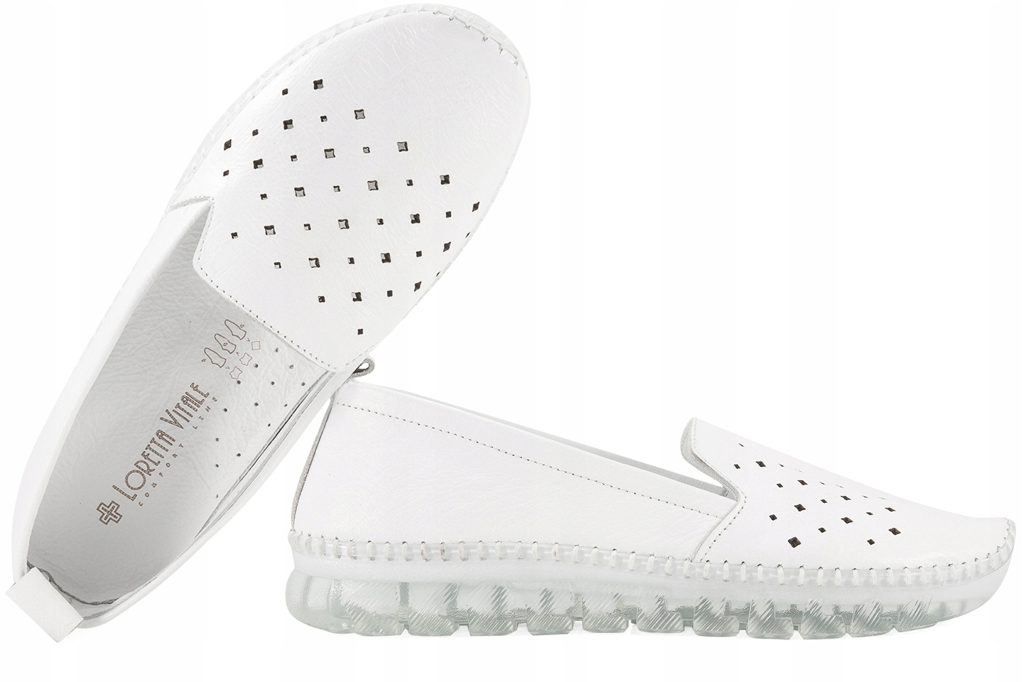 Loretta Vitale ES/101 Dámské Mokasíny, Kožené Polobotky, Prolamované