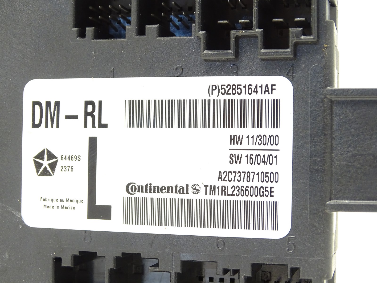 module control unit door left rear part TYLNI MASERATI LEVANTE 52851641AF