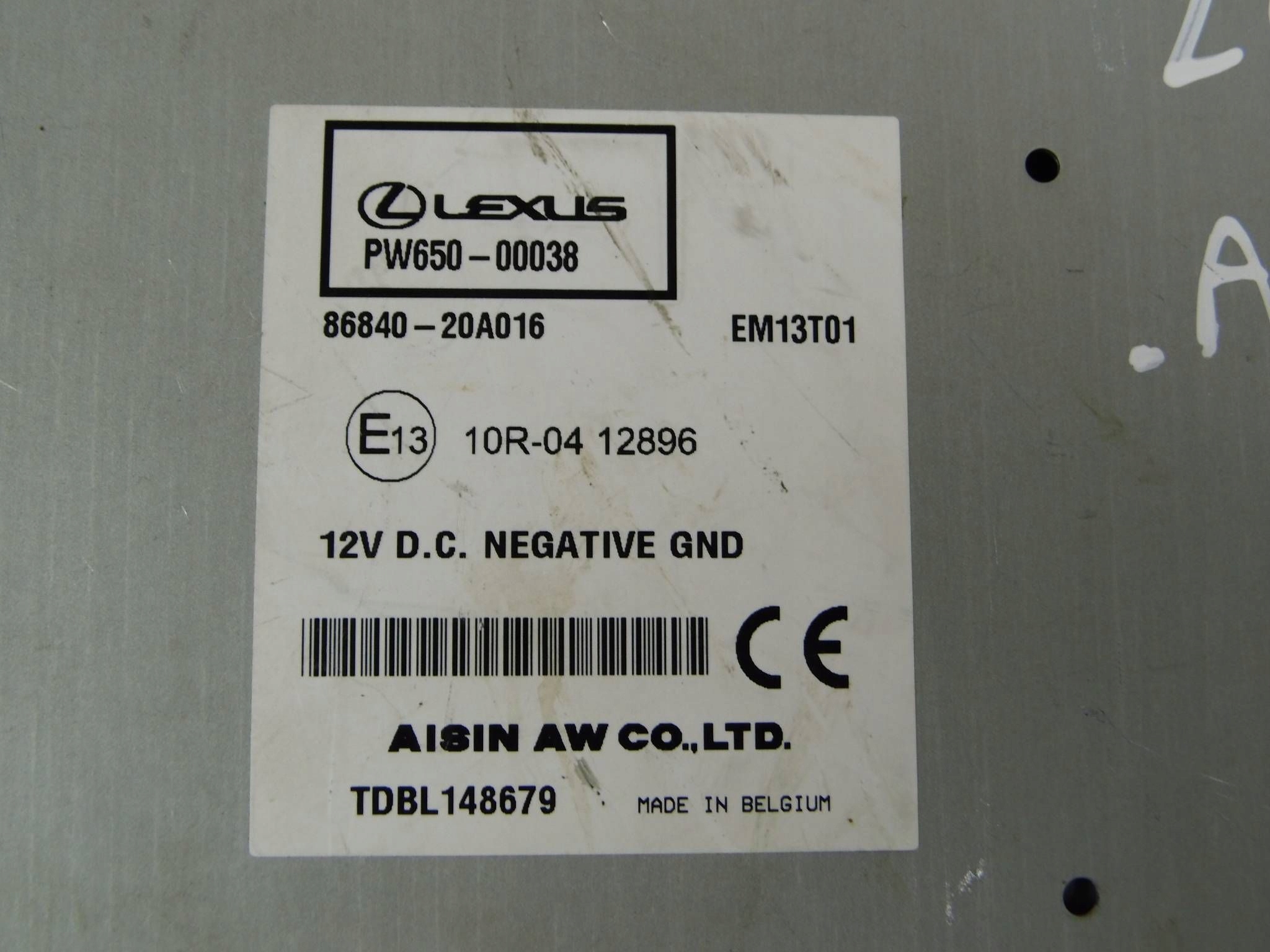 Lexus NX300h module control unit navigation devices GPS 86840-20A016