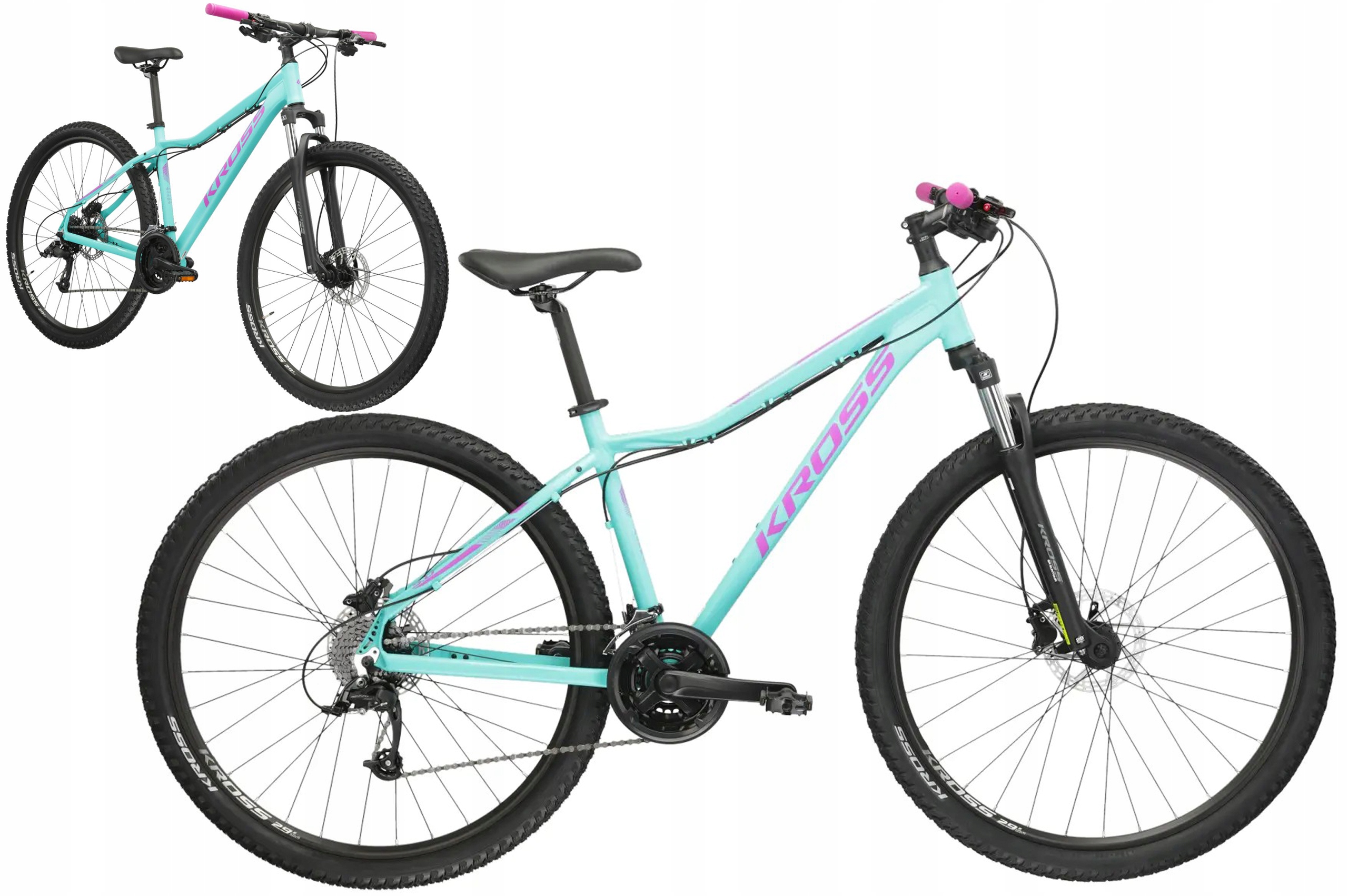 Rower Mtb 29" Kross Lea 5.0 rama S 17" turkusowy fioletowy R25