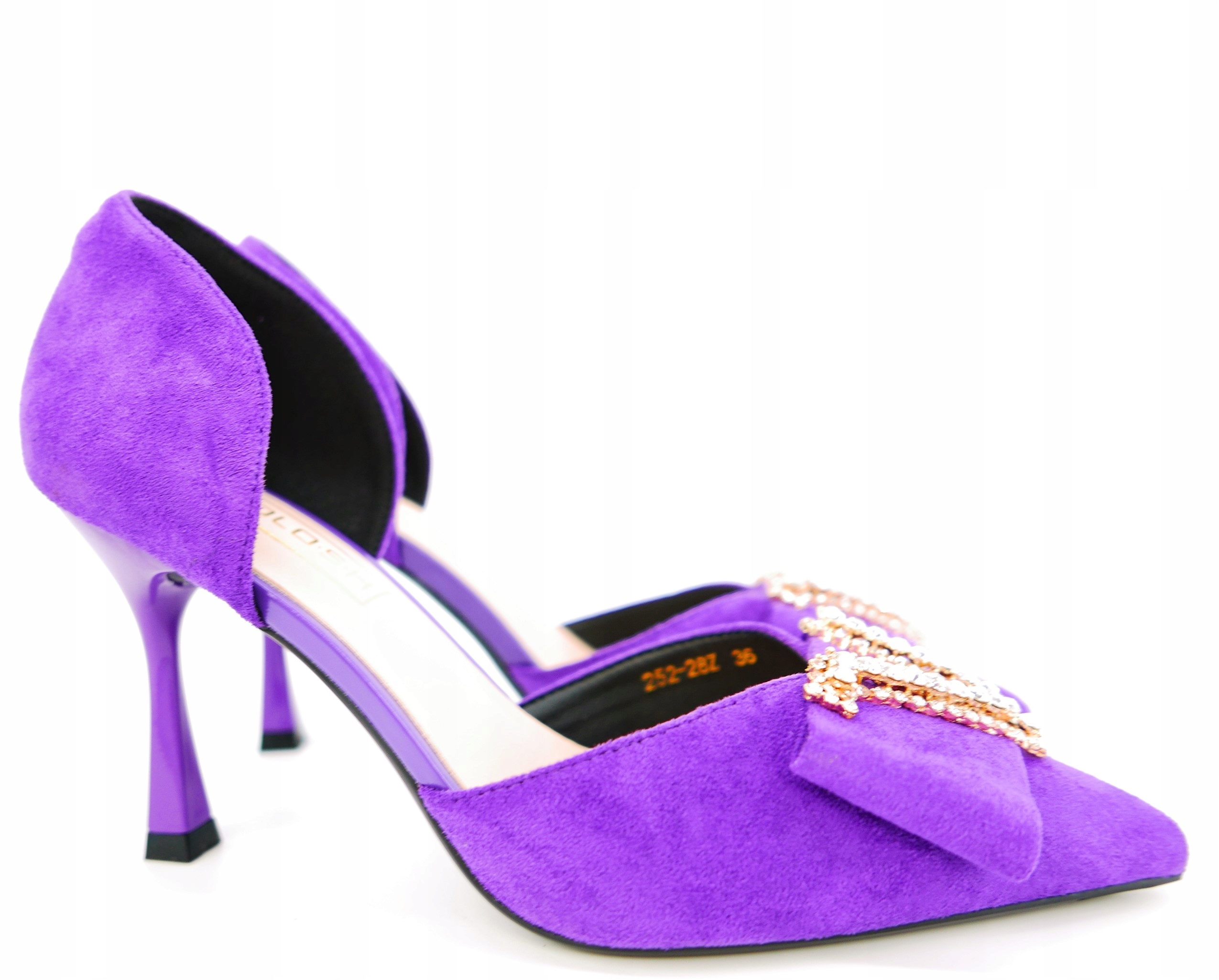 MOLO FIOLETOWE ZAMSZOWE SZPILKI Z OZDOBĄ R40 Kod producenta 252-28Z LILA