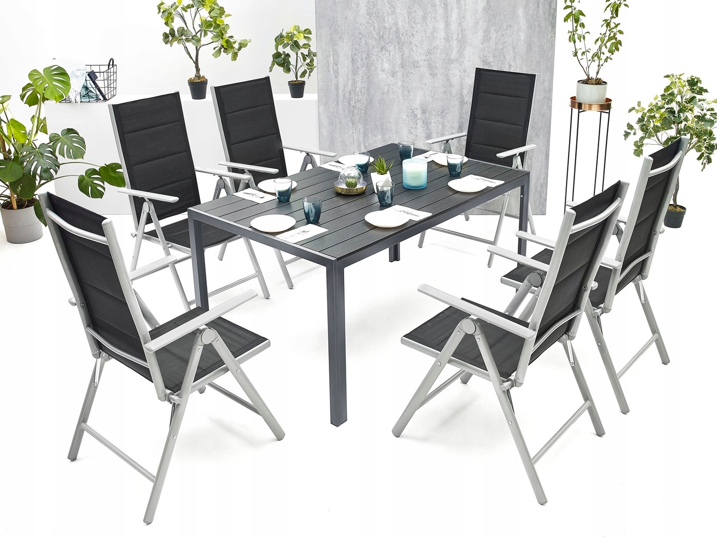 MEBLE OGRODOWE ZESTAW STÓŁ 6+1 NA TARAS BALKON