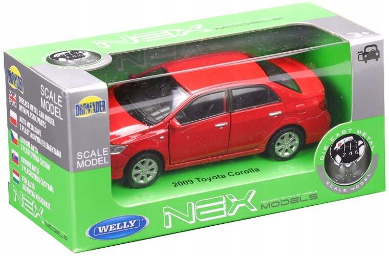 Modellino Welly Diecast 1:34 Toyota Corolla 2009 Oro, Nuovo In Scatola Di Metallo, Collezione