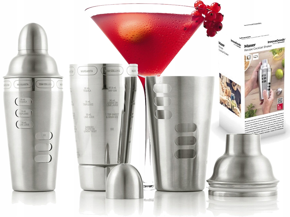

Shaker Do Drinków Z Przepisami 500ml Stalowy