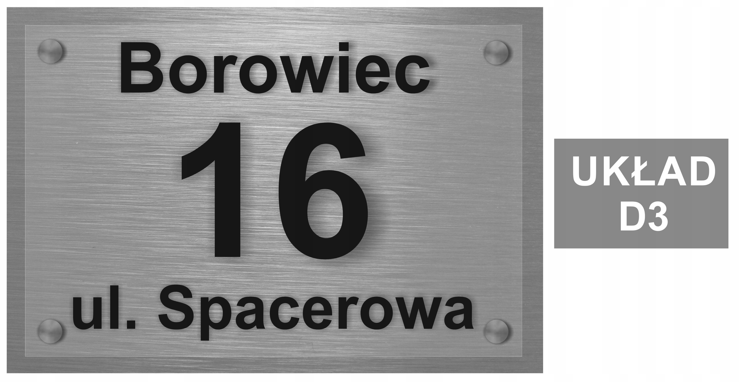 Tablica adresowa Aluminium 3D 30x40 Ulica i Miejsc Szerokość produktu 48 cm