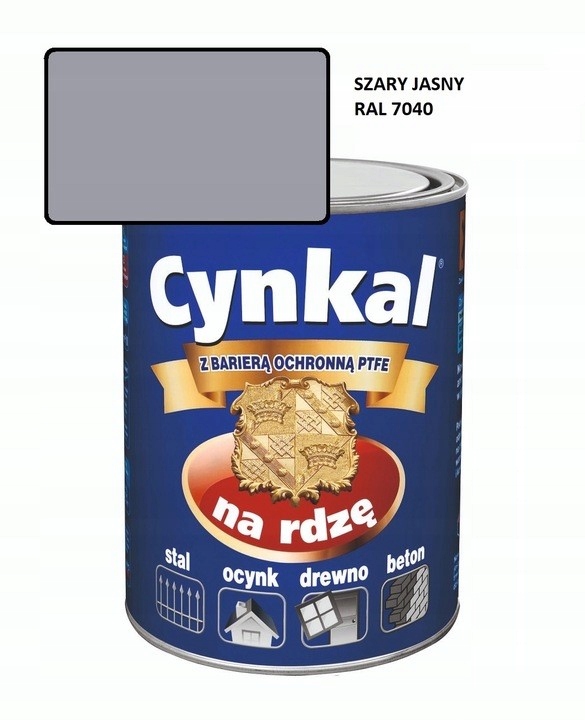 Farba uniwersalna Cynkal 2,5L Szary Jasny Ral 7040