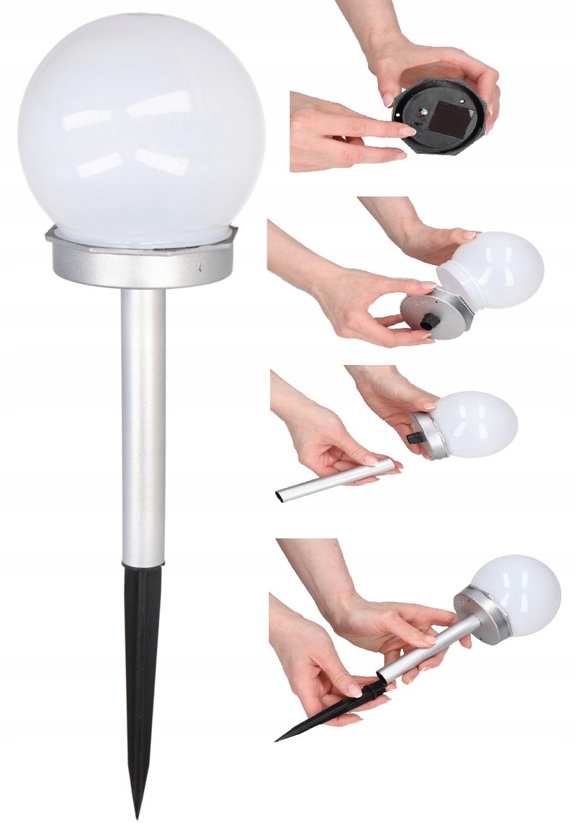 

Lampa Solarna Ogrodowa Led Kula Biała 10CM