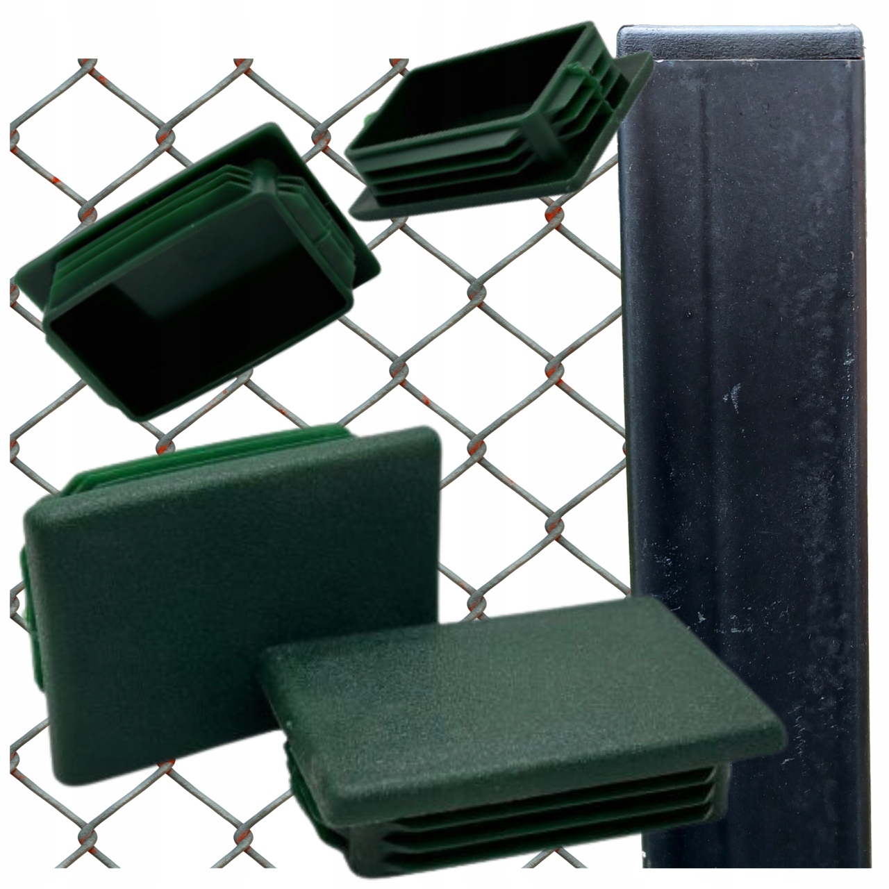 Vnitřní krytka na profil sloupku stříška 60x40 100 Ks Zelená