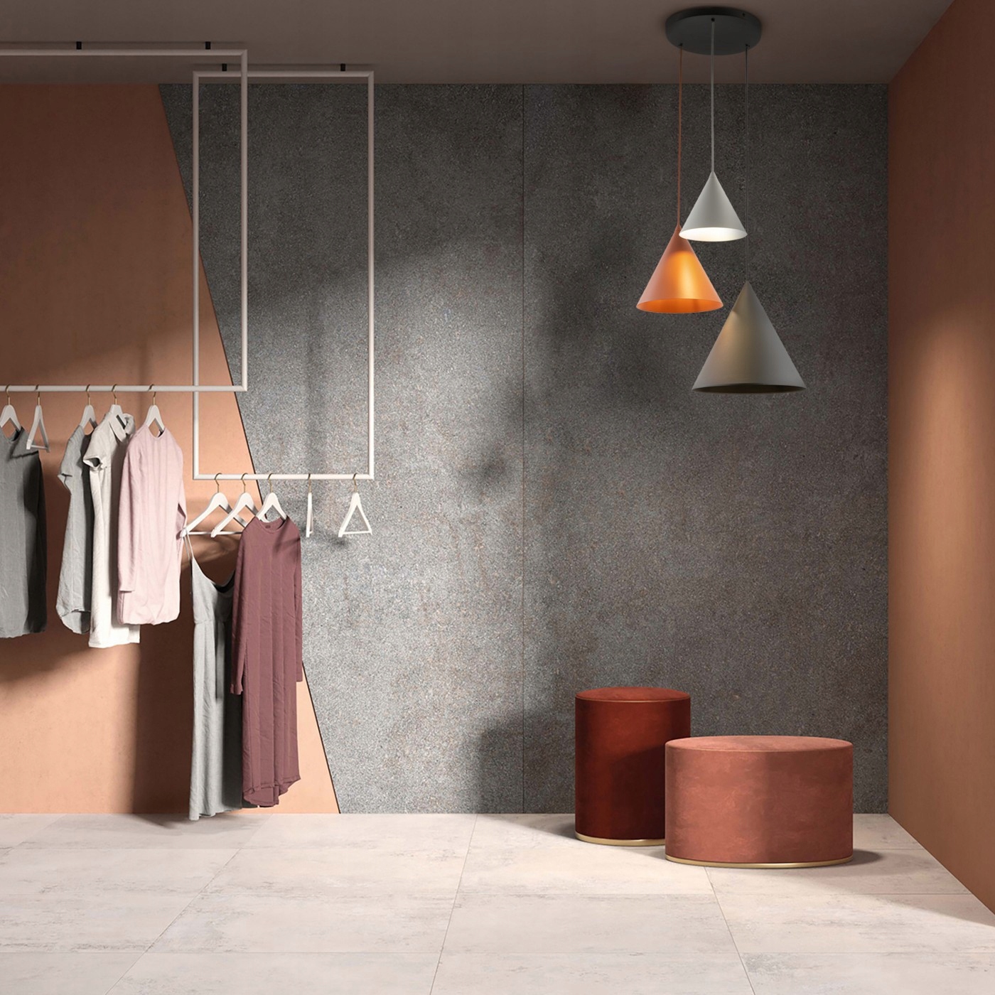 Závěsná lampa Tk Lighting Cono mix 6633 3xE27 IP20 béžová černá