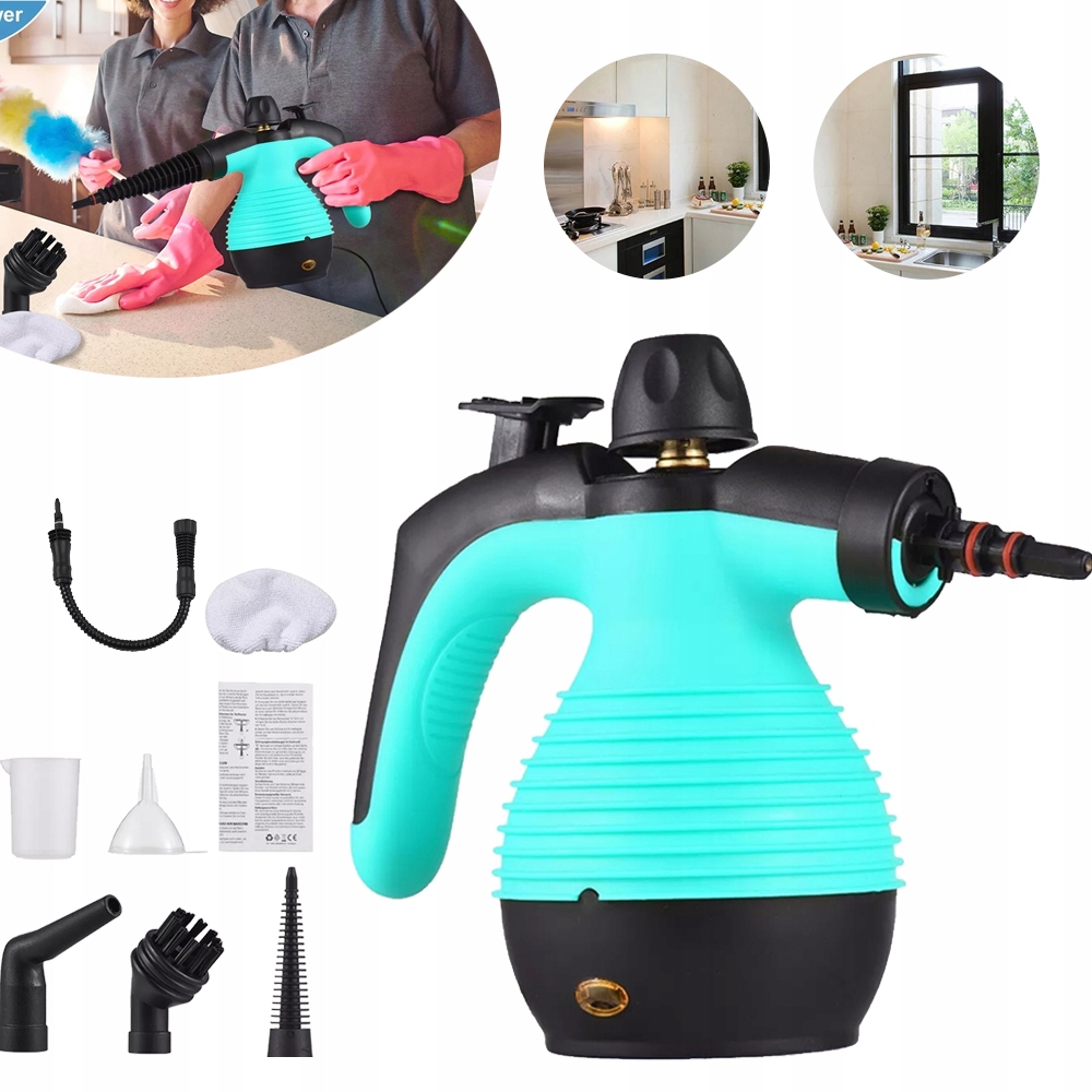 Ruční parní čistič s vysokým tlakem 1050 W, 350 ml, pro domácnost i auto