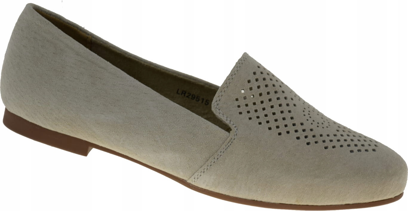 SKÓRZANE MOKASYNY DAMSKIE NA PŁASKIM LR29515 R.41