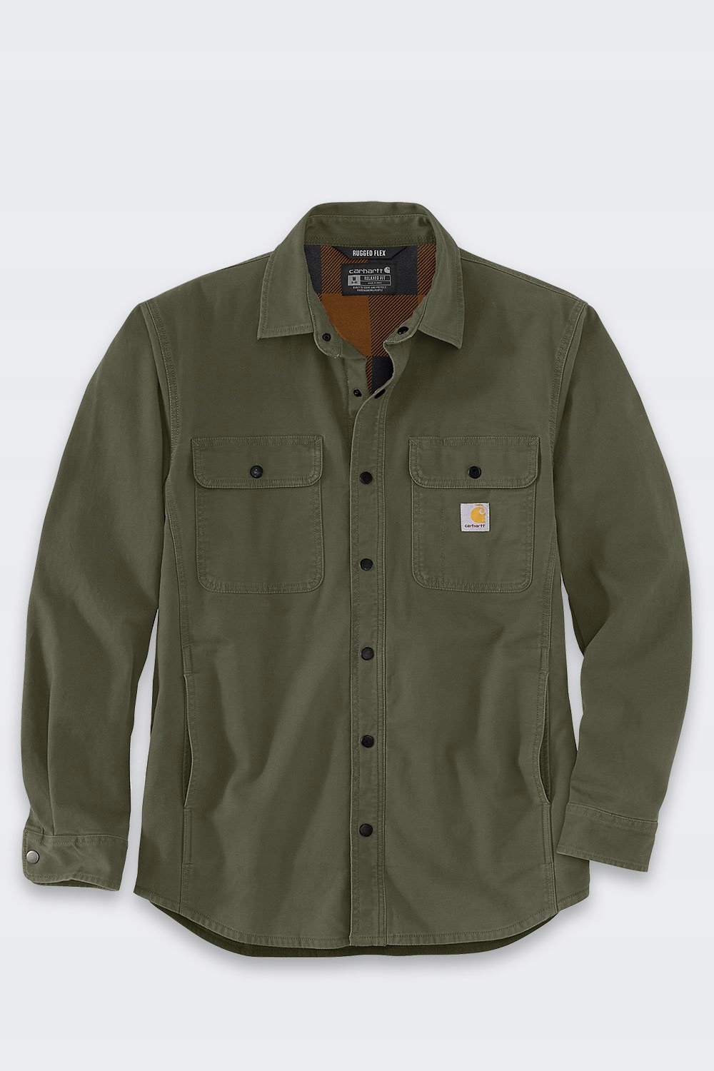 Plátěná fleecová košile Carhartt Rugged Flex Basil