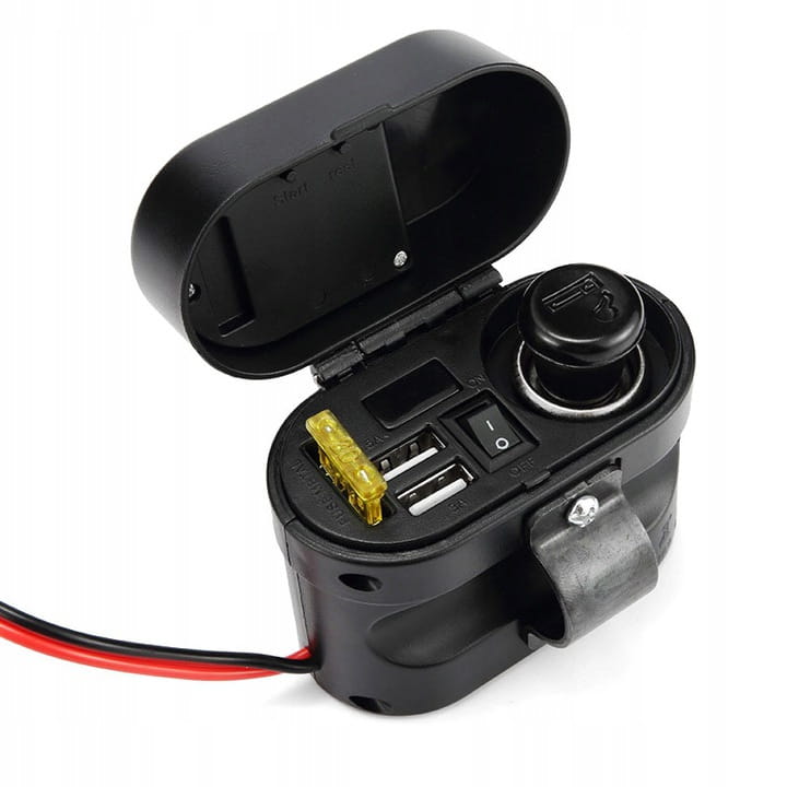 Ładowarka Motocyklowa Zasilacz Gniazdo USB x2 Woltomierz Producent Freedconn