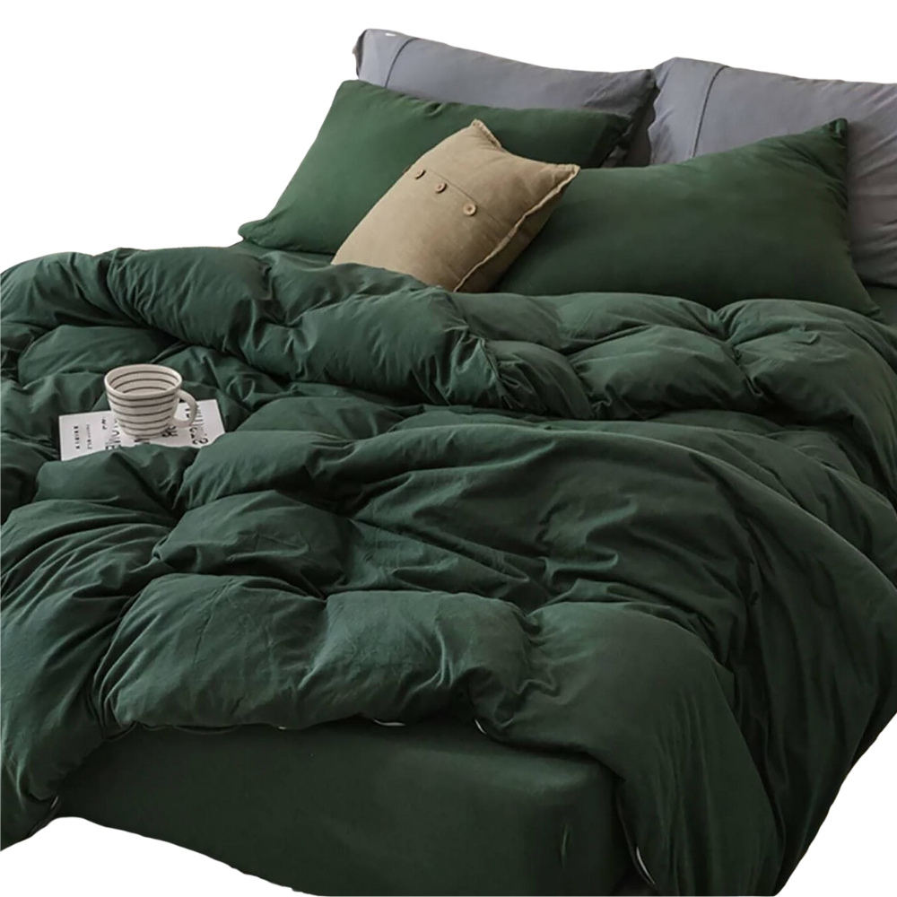 Komplet pościeli 200x220 zestaw gładka dwukolorowa klasyczna butelkowa