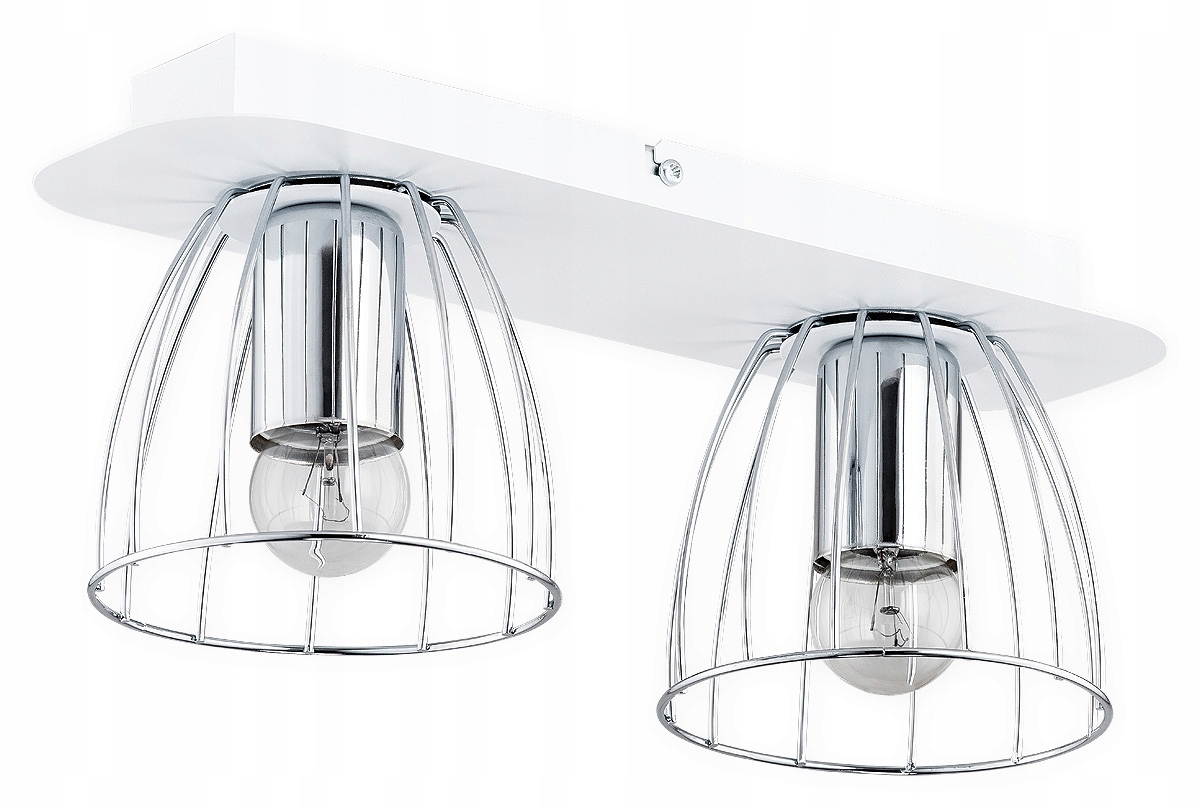 Reda plafon sufitowy led 2 pł, - biały matowy + chrom - [chrom]