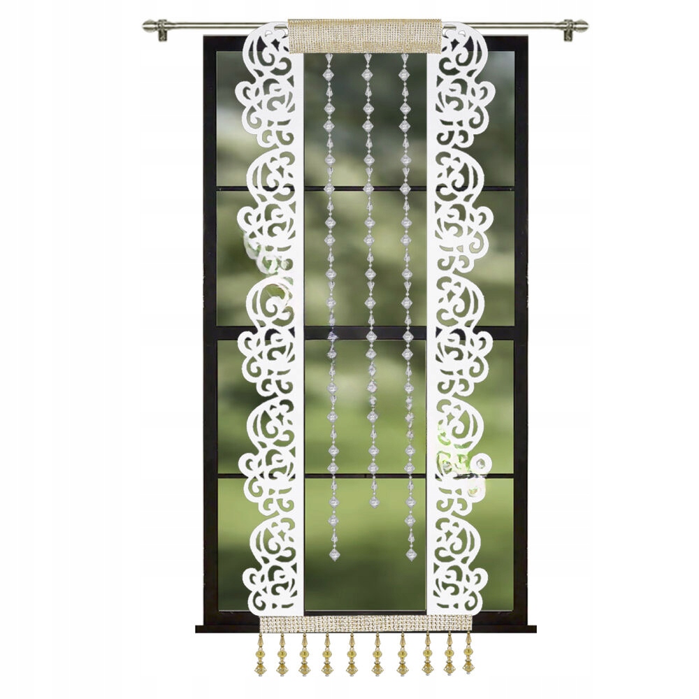 PANEL OKIENNY Z FILCU ZE ZŁOTYMI KORALIKAMI 70X190 (HILL554_Zlote