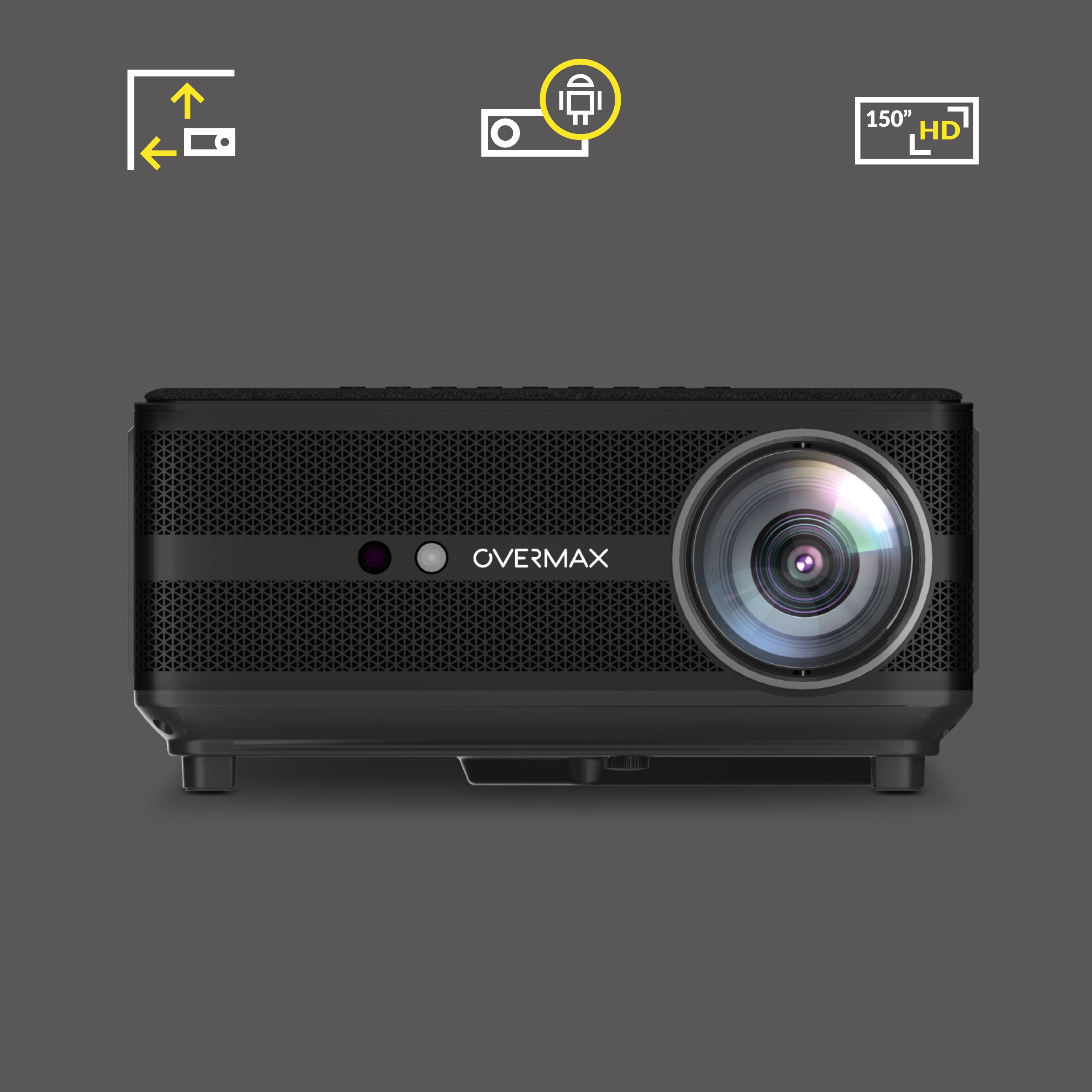 Projektor LED Overmax MULTIPIC 6.1 RZUTNIK FUll HD ANDROID WIFI 6 BT HDMI Rozdzielczość podstawowa (px) 1920 x 1080