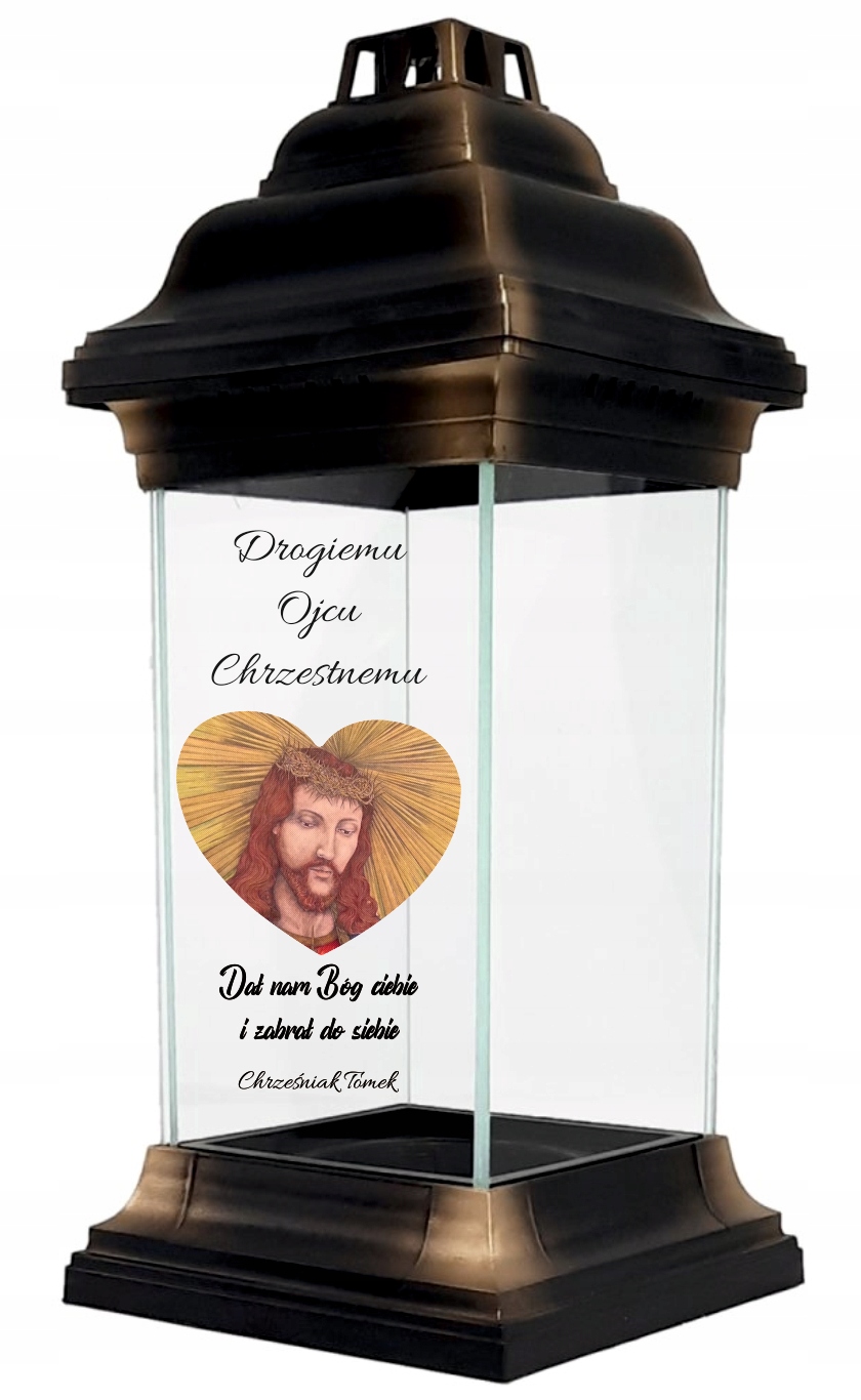 Personalizowany ZNICZ kapliczka DLA OJCA CHRZESTNEGO NAPIS Z DEDYKACJĄ