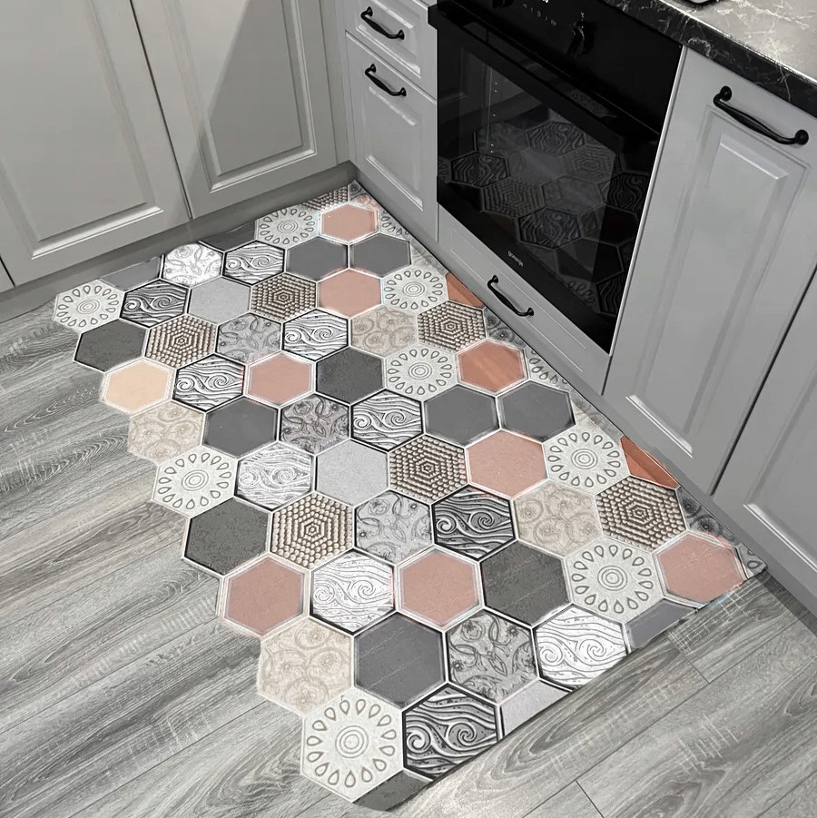 Hotový Běhoun do kuchyně 60x180, skandinávský styl, voděodolný, moderní