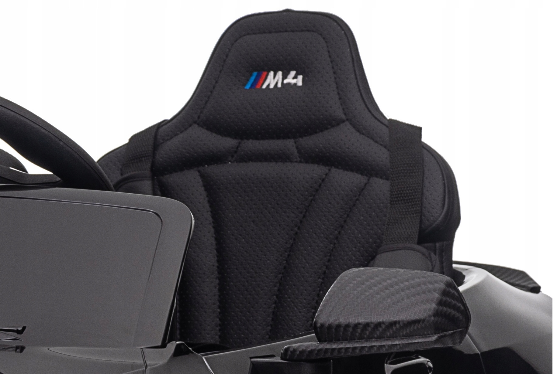 BMW M4 automobilis automobilis elektrinis eko odos sėdynė minkšti EVA ratai 2x45 W nuotolinio valdymo pultas LED elektrinis automobilis vaikams – 12 V 7 Ah vari