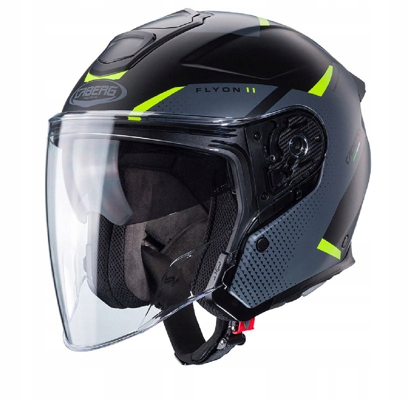 Caberg Otvorená Prilba Jet Otvorená Flyon II Boss Farba Čierna/sivá/žltá Fluo