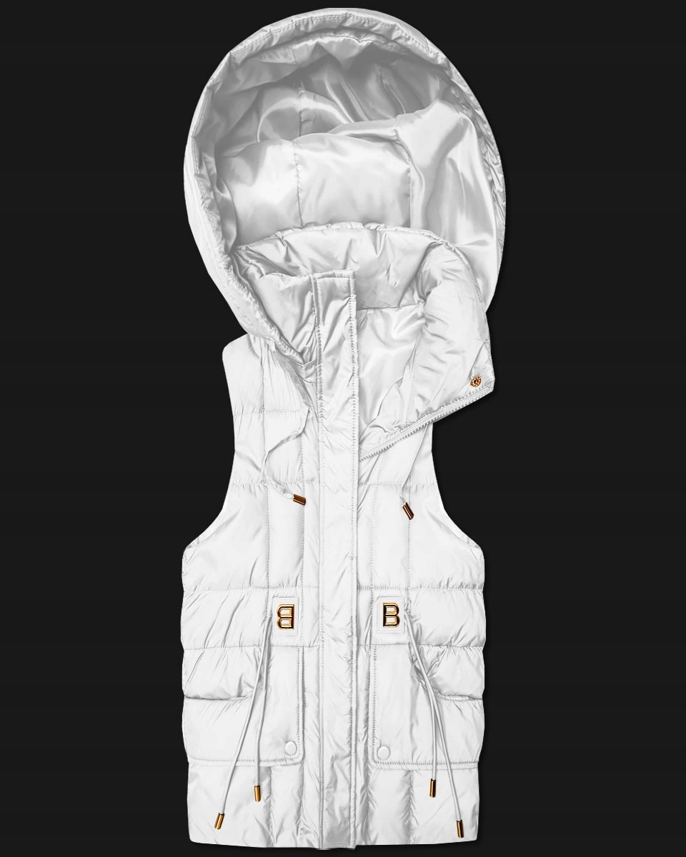 Krátký Vesta Kapuce B8600 Bílá L (40)