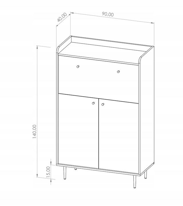 Komodo Barek Vasina w stylu loft Głębokość mebla 40 cm