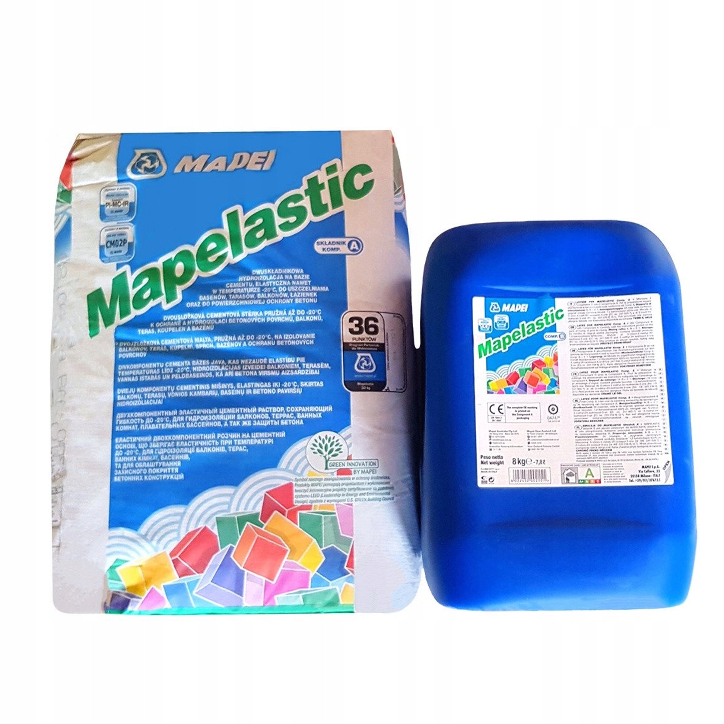 Mapei Mapelastic elastyczny szlam uszczelniający 2K A-24 Kg, B-8 Kg