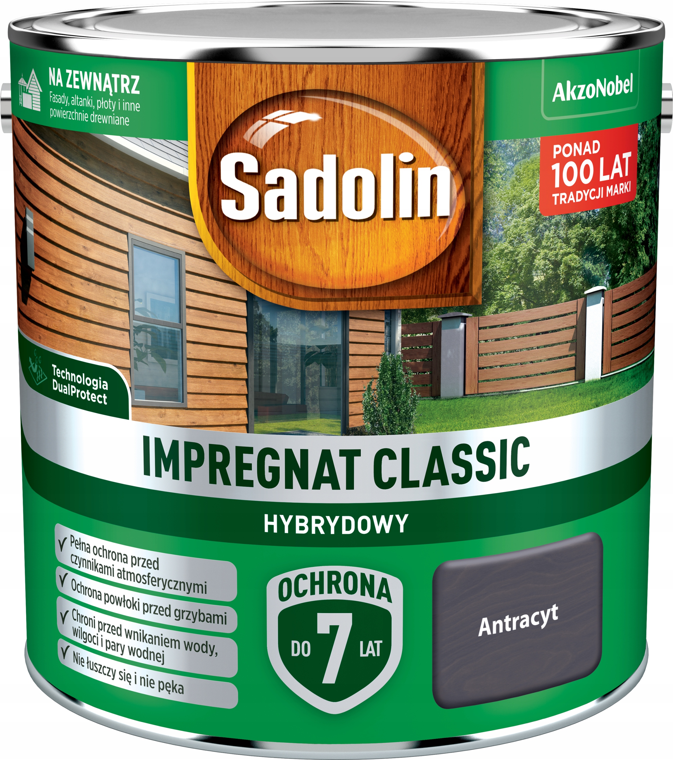 Impregnat do drewna Sadolin Classic hybrydowy Antracyt 2,5L