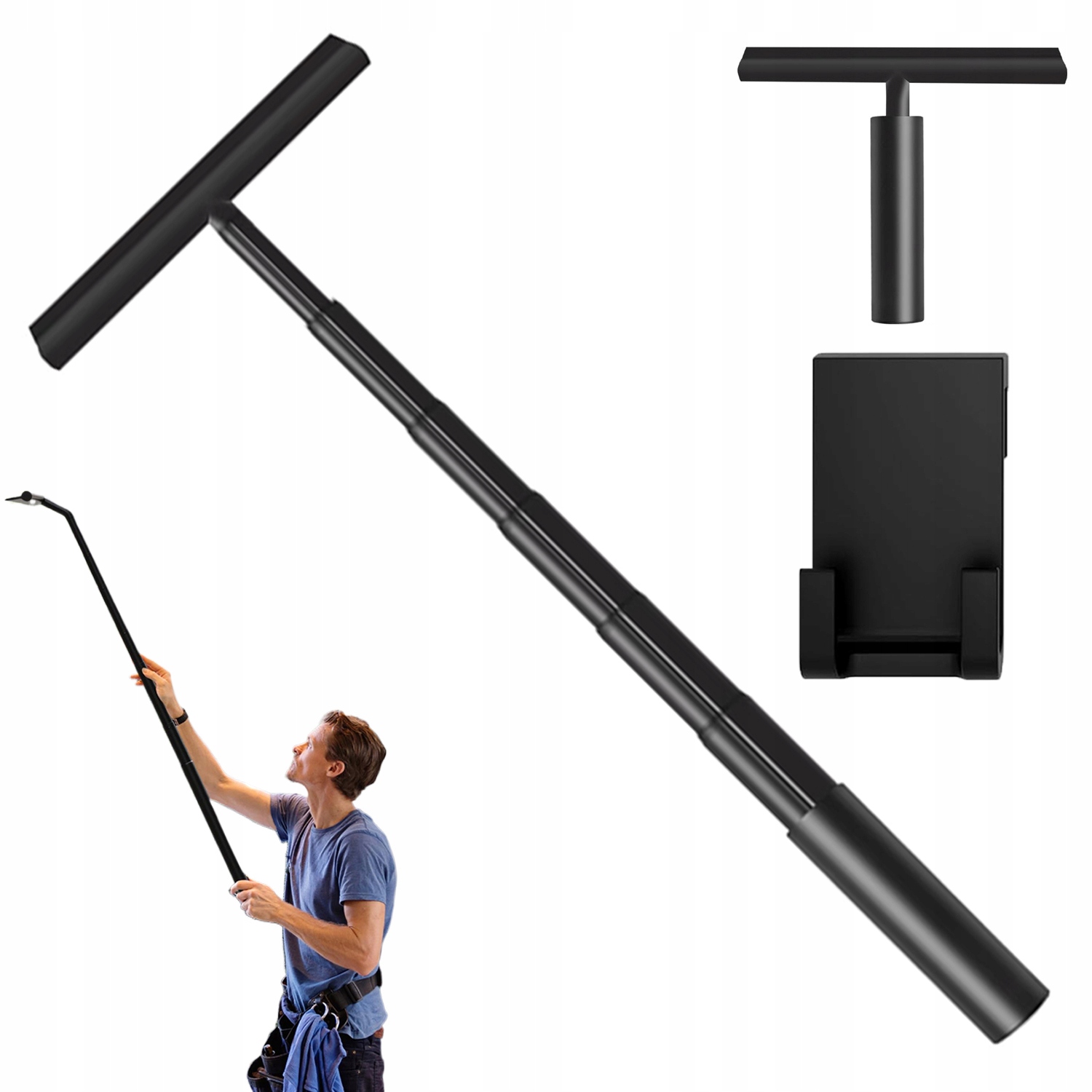 Levně Teleskopická Stěrka Na Vodu Oken Kabiny 23-97 CM S Háčkem Na Myčku