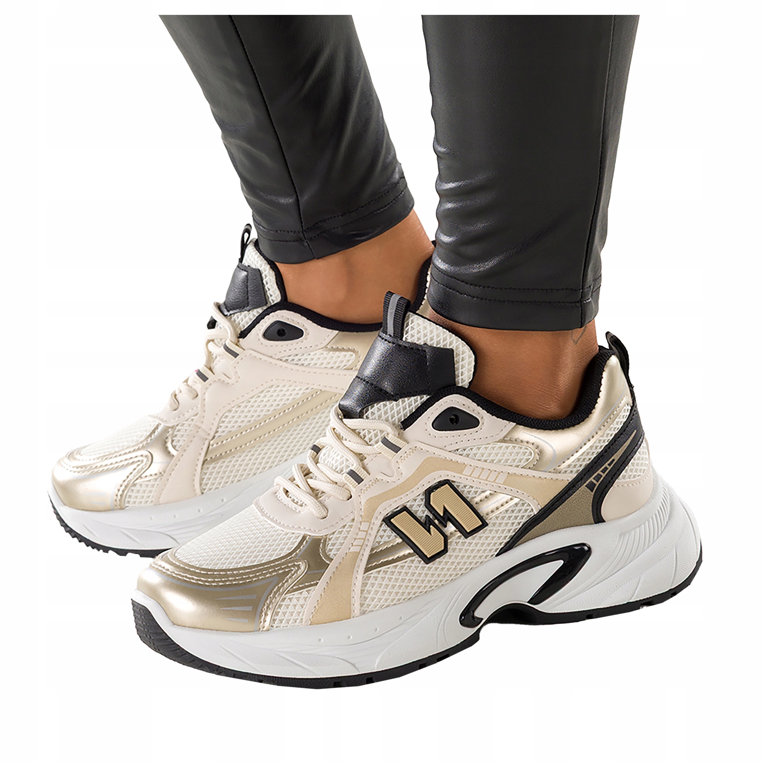 Sneakersy Krémové Dámské Sportovní Bílá Platforma Pohodlné Šněrování vel 36