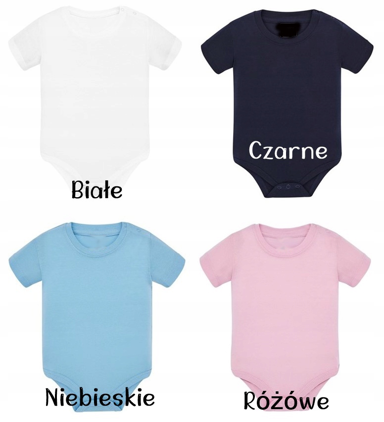 Body Dziecięce z WŁASNYM NADRUKIEM NAPISEM 12MC Rozmiar (new) 80 (75 - 80 cm)