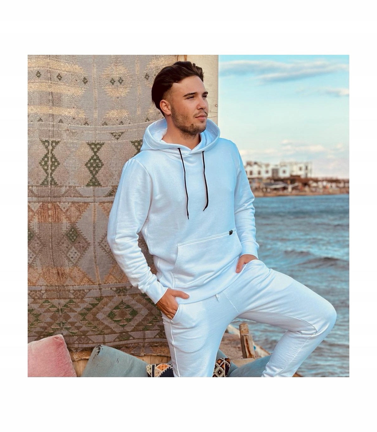 Klokanka – pánská mikina s kapucí Ted Bílá M