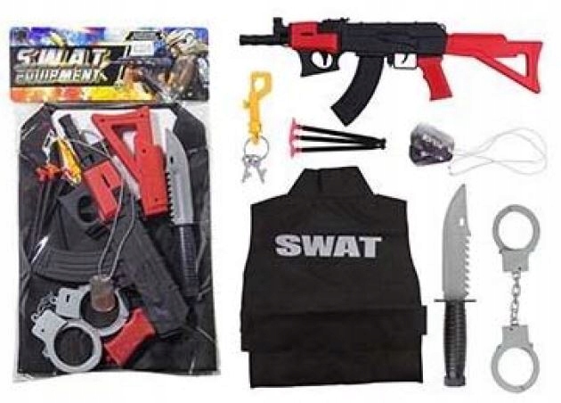 

zestaw policyjny strój Swat karabin strzałki 8519