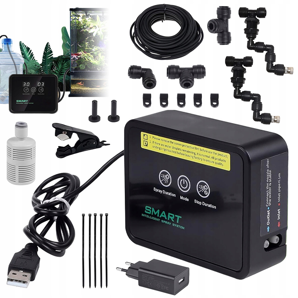 Zvlhčovač terária s tryskami 360 stupňů Systém kropení