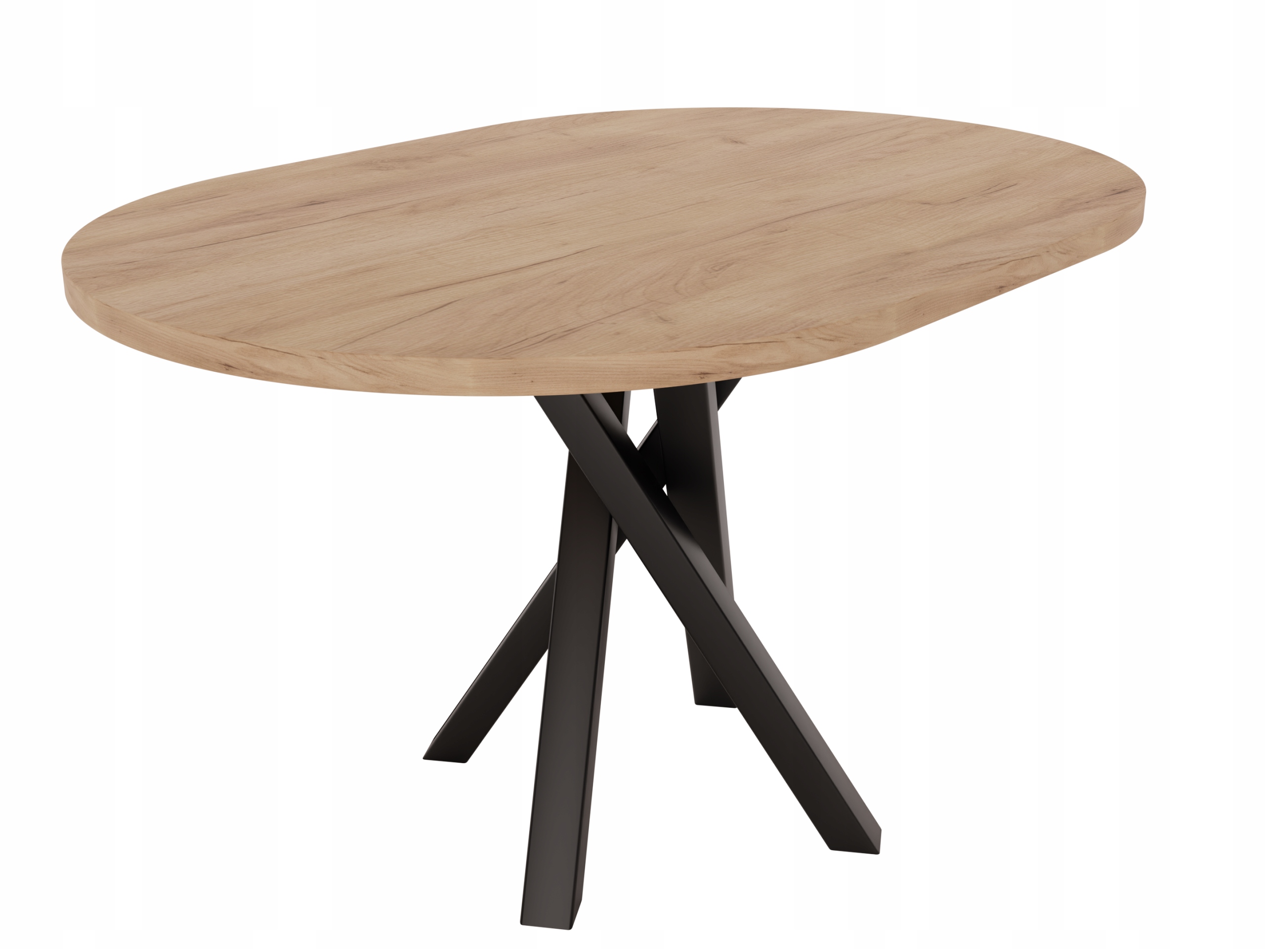 Stół okrągły rozkładany 90/130 Raven metal Głębokość mebla 90 cm