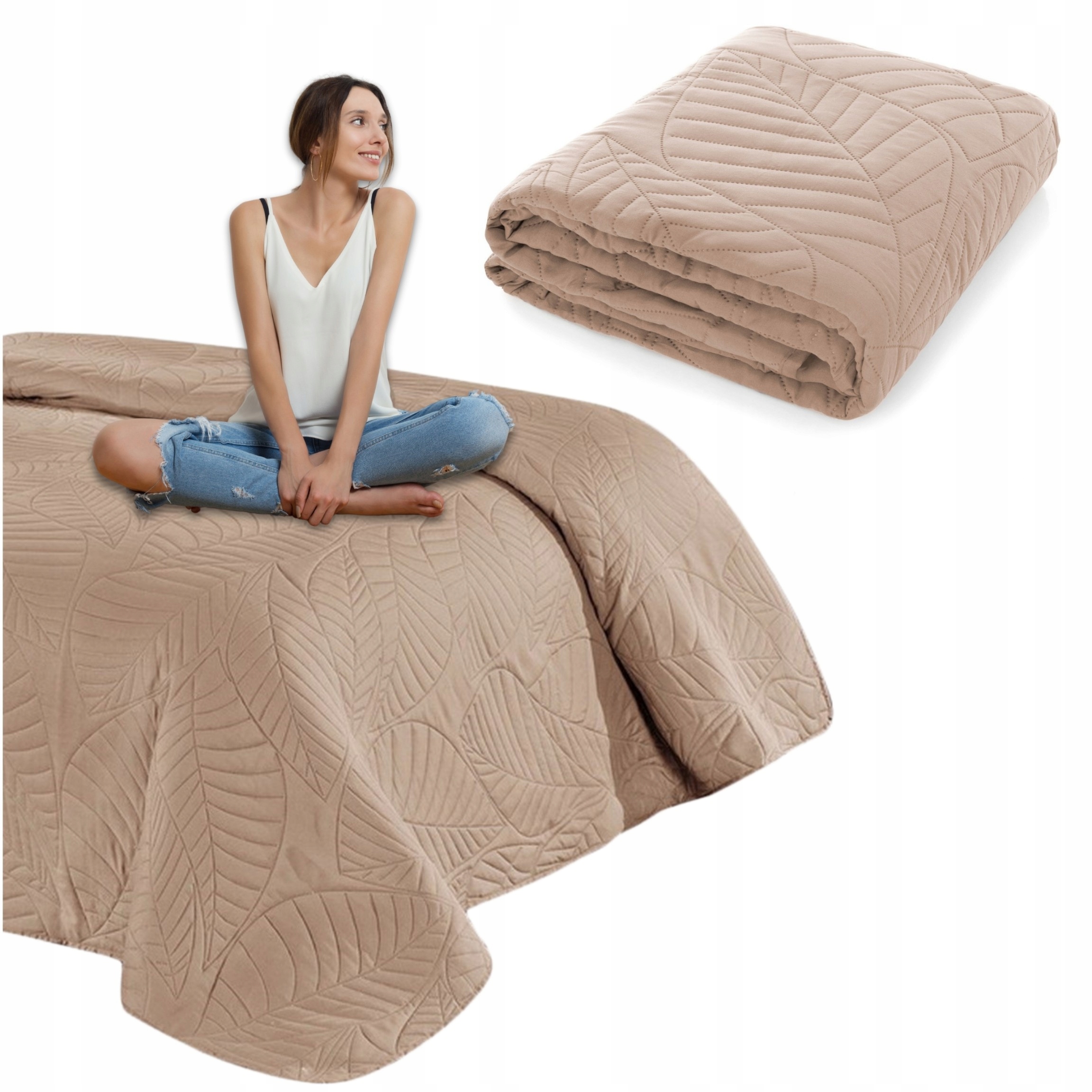 Přikrývka na postel gauč 200x220 na rohovou pohovku prošívaná pléd Nicole