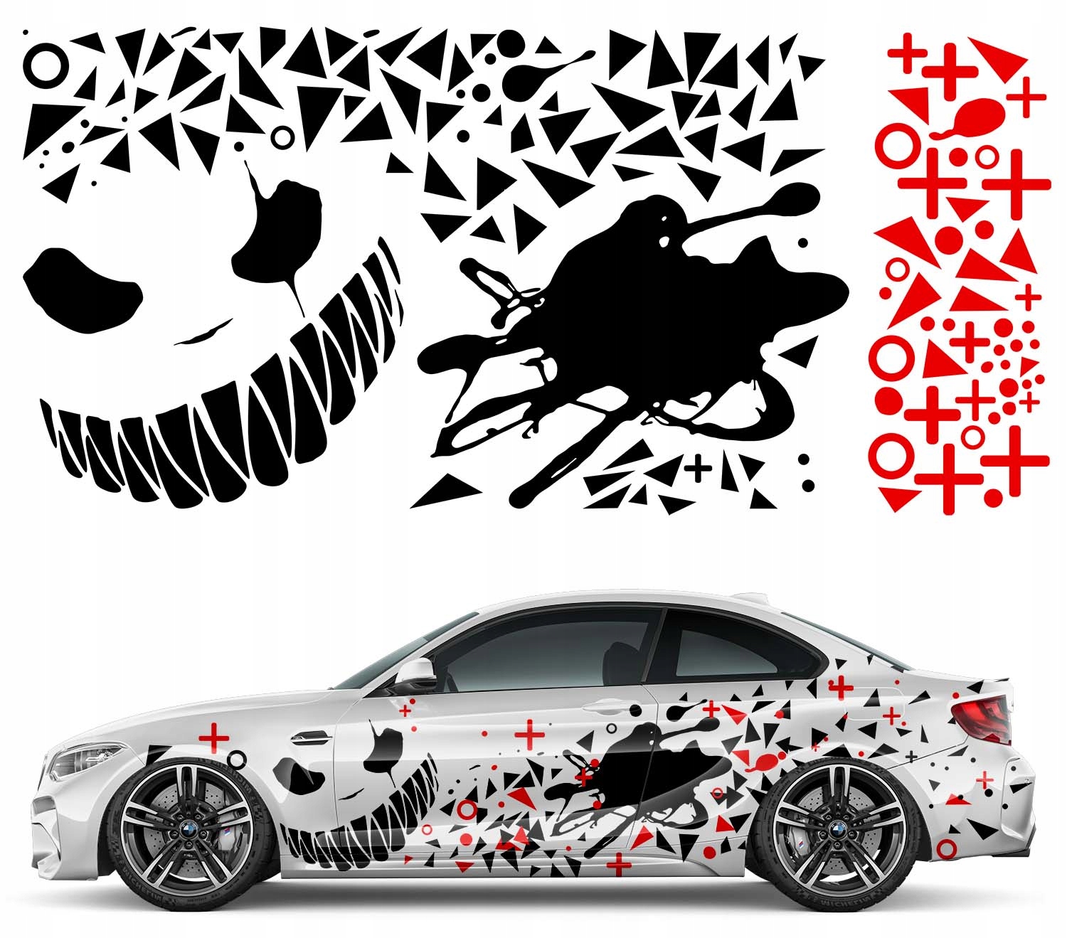 Samolepky na auto Motiv Trojúhelníky Úsměv 92x400 cm