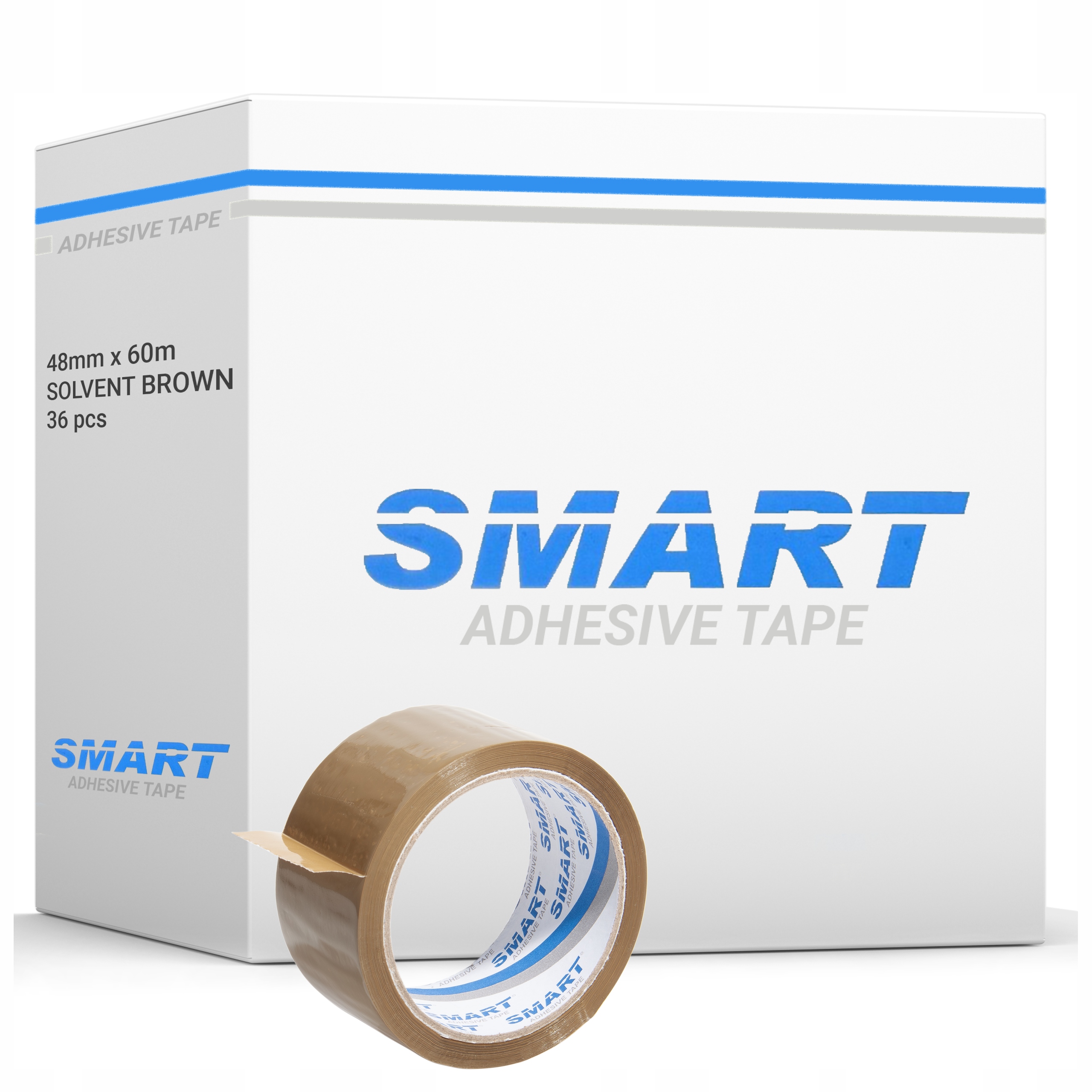 Taśma Pakowa Brązowa 48/66y klejąca brąz solvent kauczuk Smart 36 szt.