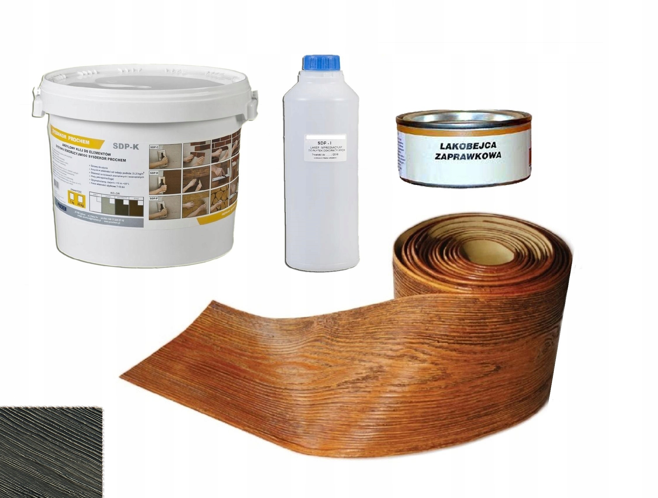Fasádní deska Sada Lepidlo+Deska+Lak 1m2 Patina Hnědá 18cm 1m2